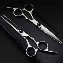 Professional Japan 4cr 6 inch Black cut hair scissors haircut sissors thinning barber hair cutting shears hairdresser scissors