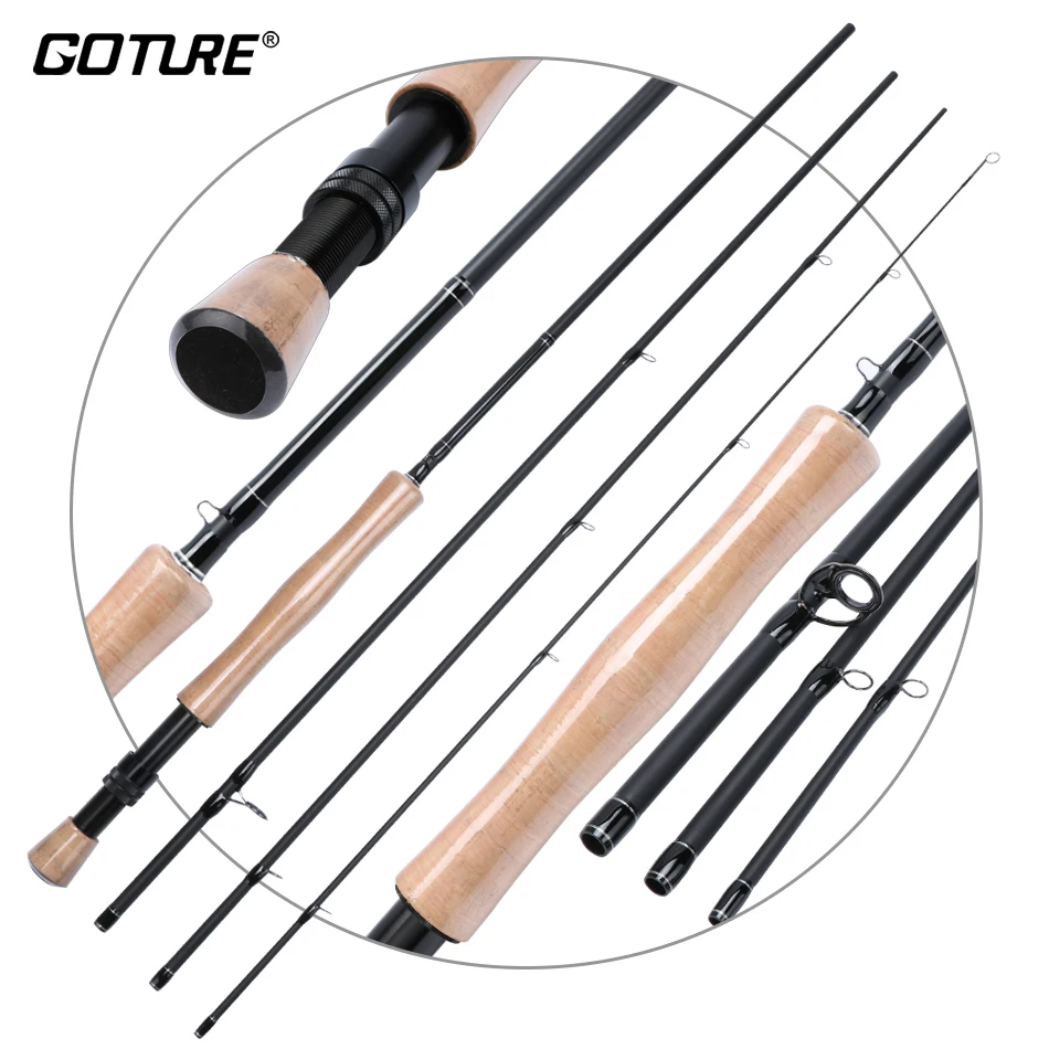 Buy 3/4 5/6 Fly Fishing Rod 4 Segments Medium Fast Action Carbon Fiber Fishing