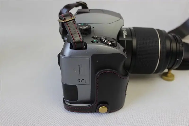 Роскошный PU кожаный чехол для камеры Pentax KS2(50-200 или 16-85 объектив) PU кожаный чехол для камеры с батарейным отсеком+ ремешок