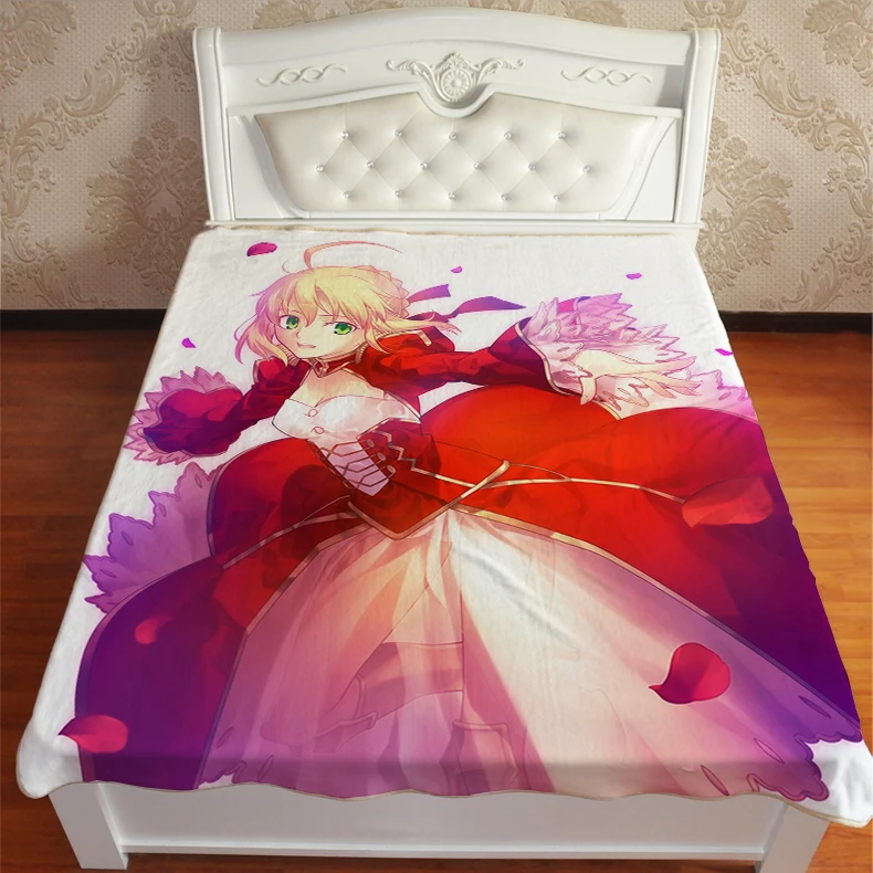 Anime Manga Fate Stay Night Saber Sofa Bed Kid Adult Throw Blanket Warm
