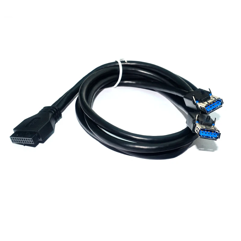 

Cable High Speed 20Pin 2 Port USB3.0 Hub USB 3.0 Front Panel Cable Adapter with Fixed Foot for PC GL01