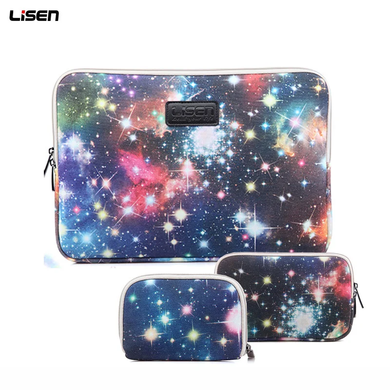 Kopen Starry Laptop Sleeve Case met Power Pouch Voor Nieuwe iPad Mini Air Pro PC Tas Voor MacBook Xiaomi Air Pro 13.3 \