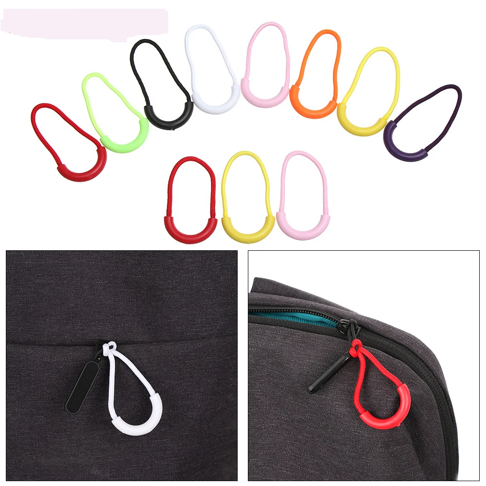 

5PCS Buckle Zipper Pull End Fit Rope Tag Travel Suitcase Bags Clip Fixer Zip Cord Tab Replacement Clip Broken Buckle Travel Bag