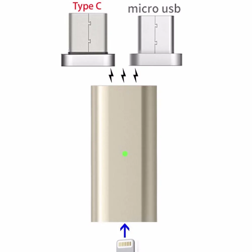 Магнитный адаптер Lightning для Micro usb type C для Android S8 S7 LG