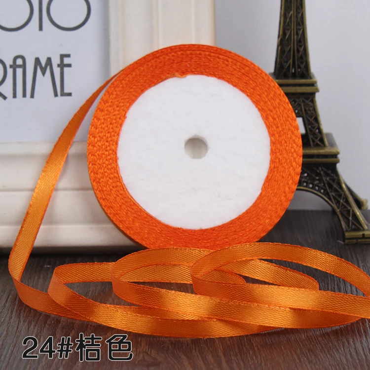 25 Yards/roll) Satin Ribbon Gift Packing Christmas Decoration Diy Ribbons Handmade Bow Craft Ribbons Card Gifts Wrapping 6mm