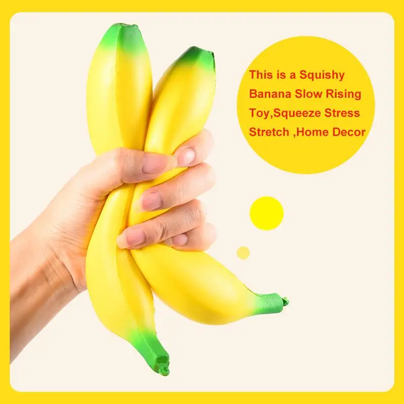 Banana Squeeze Toys ручные мячики для снятия стресса 7 дюймов 18 см антистресс сетка Kawaii снятие стресса декомпрессия Новинка Фрукты мягкое S