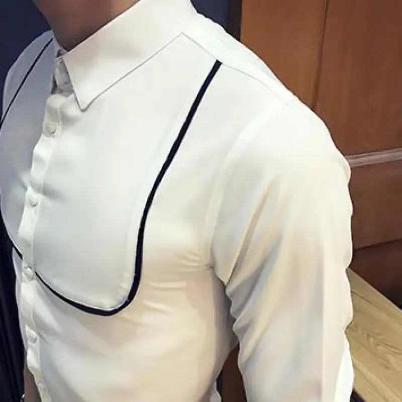 Мужские рубашки с рукавом три четверти Camisa Social Masculina летние белые черные мужские рубашки высокого качества Вечерние тонкие мужские рубашки