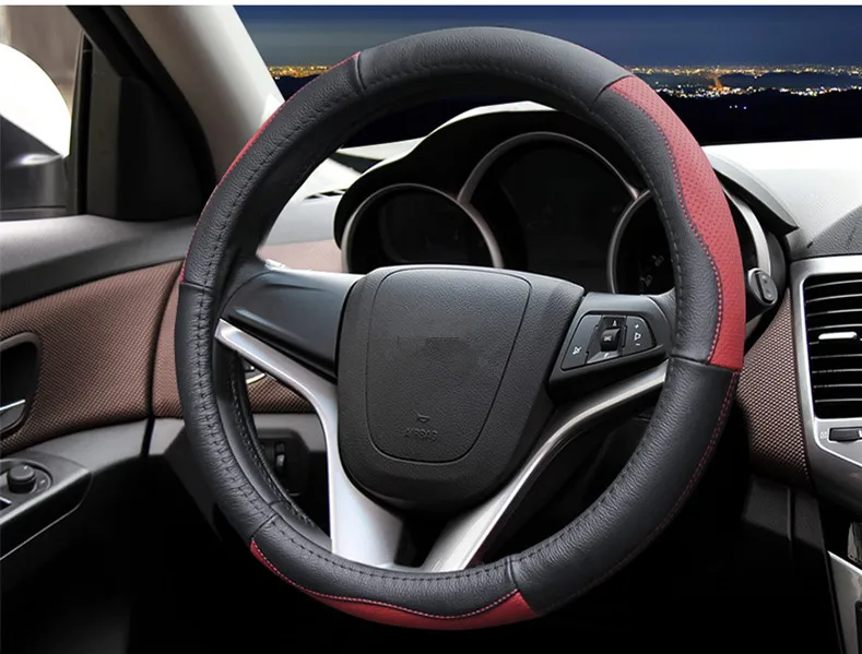 Настоящая Высококачественная кожаная крышка рулевого колеса автомобиля летняя универсальная для Chevrolet cruze mrlibu XL кавалер LOVA RV trax SAIL