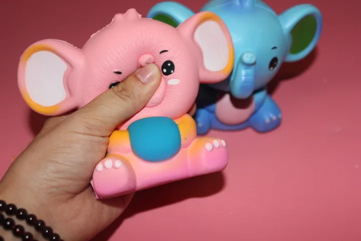 20pcs-kawaii мягкое розовое голубое слон 20 s медленно поднимающиеся Редкие Мягкие 11 см* 9 см детские игрушки оптом дешевые