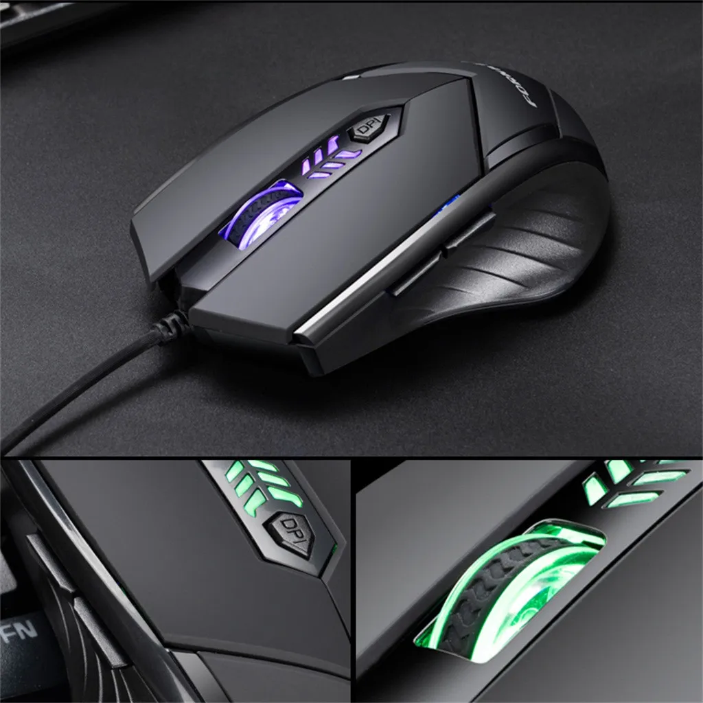 Professional Macro Game Mouse Pro LED Wired Gaming Mouse for Pc Computer Laptop Mice Adjustable 2400 DPI Silent Mause Gamer#G20