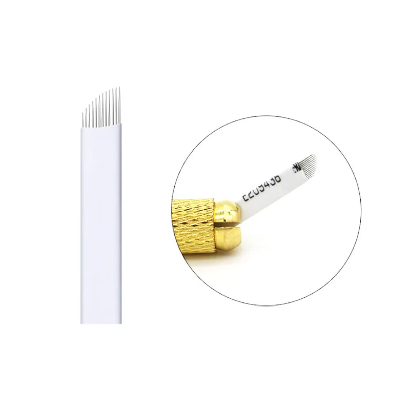 

500 Pcs 7 9 12 14 15 16 18 21 Microblading Needle Eyebrow Tattoo Blades 3D Embroidery For Permanent Makeup Manual Pen