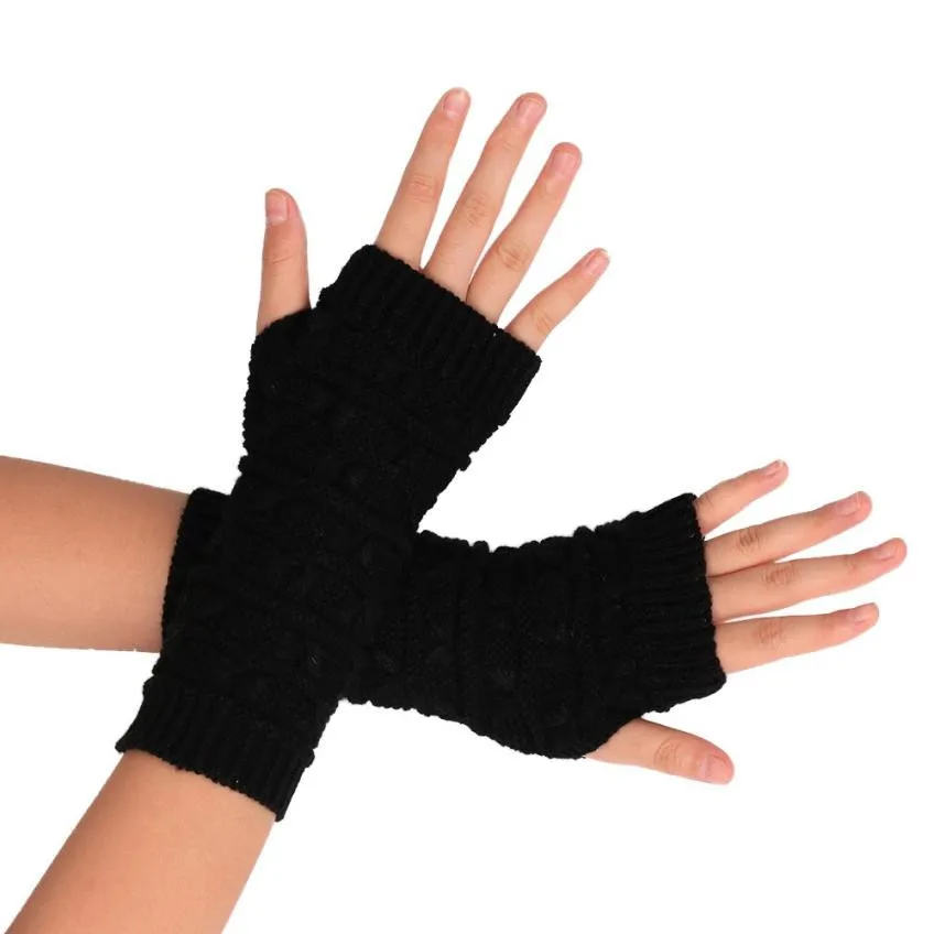 Модные Трикотажные ARM Пальцев Зимние перчатки унисекс мягкие теплые варежки вязаные теплые Прихватки для мангала Guantes Mujer длинные
