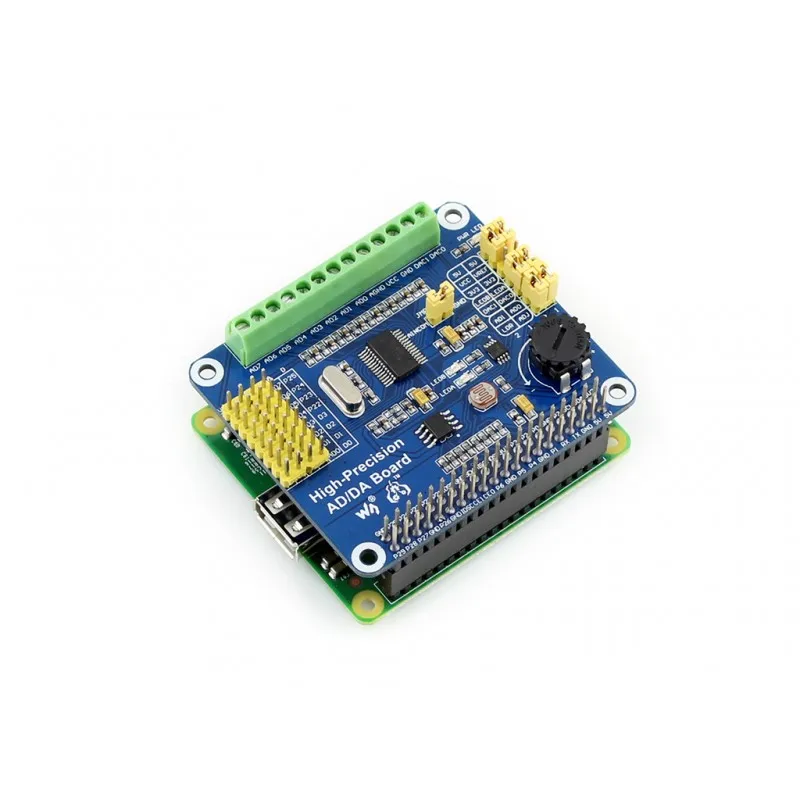 Waveshare высокоточная AD/DA Плата расширения ADS1256 DAC8552 на плате поддерживает Raspberry Pi 3B