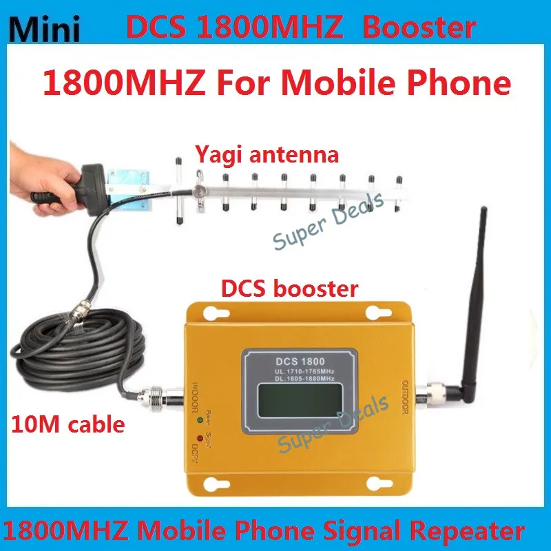 

Mini 75db 2G 4G LTE DCS 1800MHz Mobile phone signal amplifier cell phone signal repeater booster amplifier 13db yagi antenna