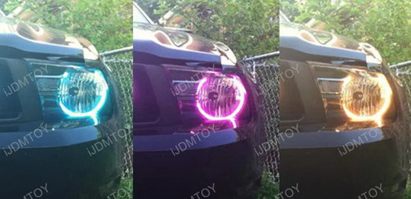 Для Ford Mustang 2010 2011 2012 отличный РЧ Bluetooth контроллер многоцветный ультра яркий RGB светодиодный ангельские глазки Halo Кольцо Комплект