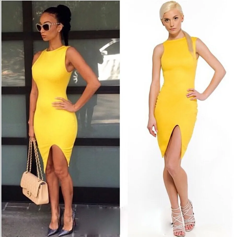  font b Women b font Summer font b Dress b font 2016 Yellow font b