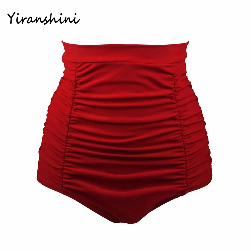 YIRANSHINI Sexy Women High Waist Bikini Bottom Beach Pants Vintage