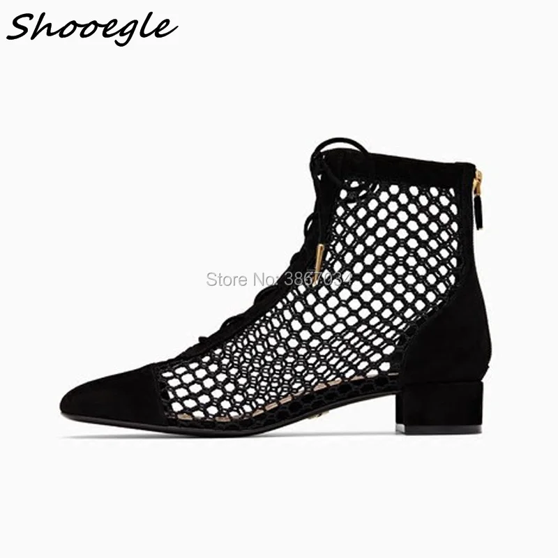 fishnet square heels
