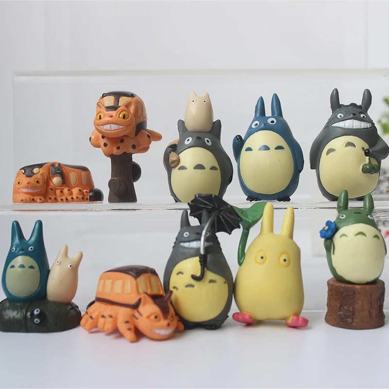 

10pcs/set  Japanese Cartoon Anime Figurine My Neighbor Totoro mini Figure Toys 5CM