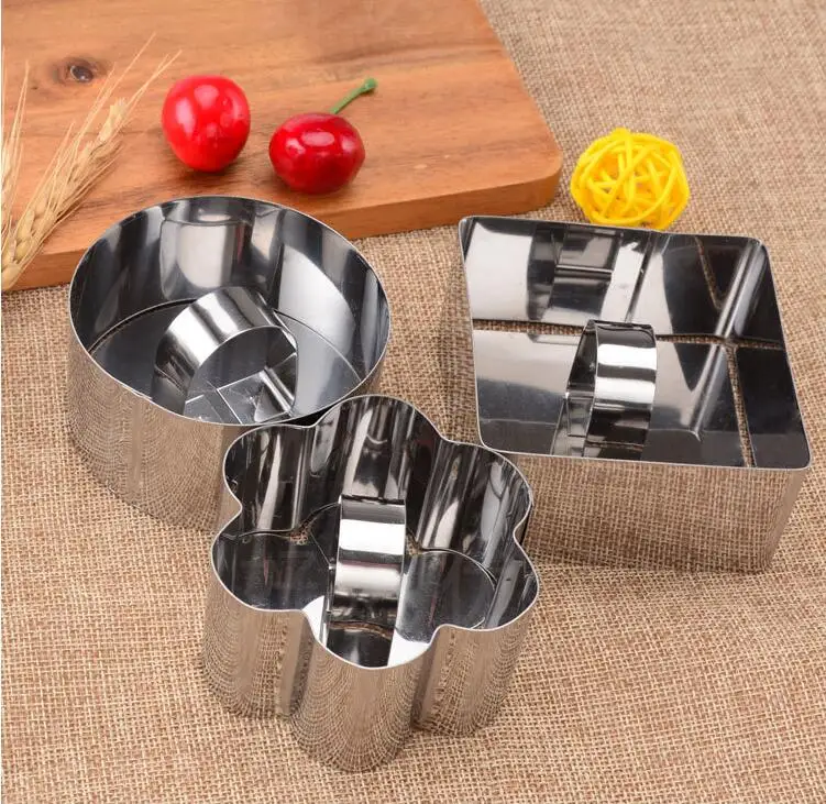 

Stainless Steel Round Circle Square Flower Heart Shape Cookie Fondant Cake Mold Cutter Pastry Tool Safe Cake Mould Adjustable