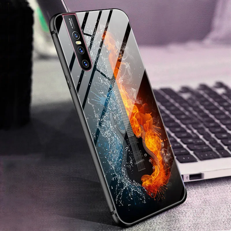 Чехол из закаленного стекла для Coque VIVO V15 Pro, чехол V 15, мягкий бампер, 3D Рисунок кошки, чехол для VIVO V15 Pro V15Pro V 15, чехол для телефона