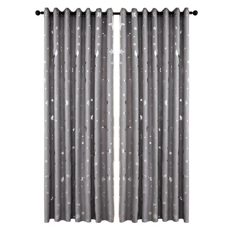 Star Moon Print Modern Blackout Curtains for Window Treatment Blinds Finished Drapes Curtains for Living Room the Bedroom Blinds - Цвет: 03