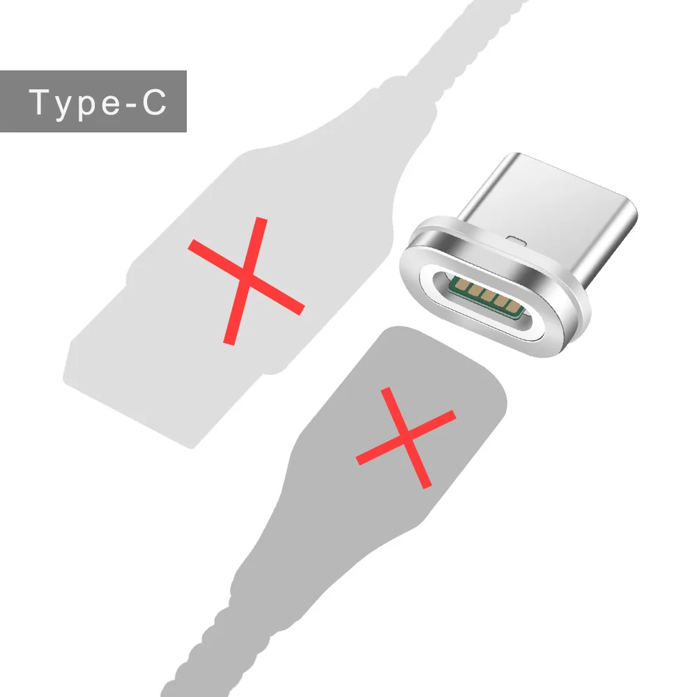 Олаф Быстрая зарядка 3,0 Магнитный двухсторонний светодиодный микро Тип usb C кабель для samsung S8 S9 плюс Зарядное устройство Шнур для Iphone X XR XS Max - Цвет: Type-C Plug