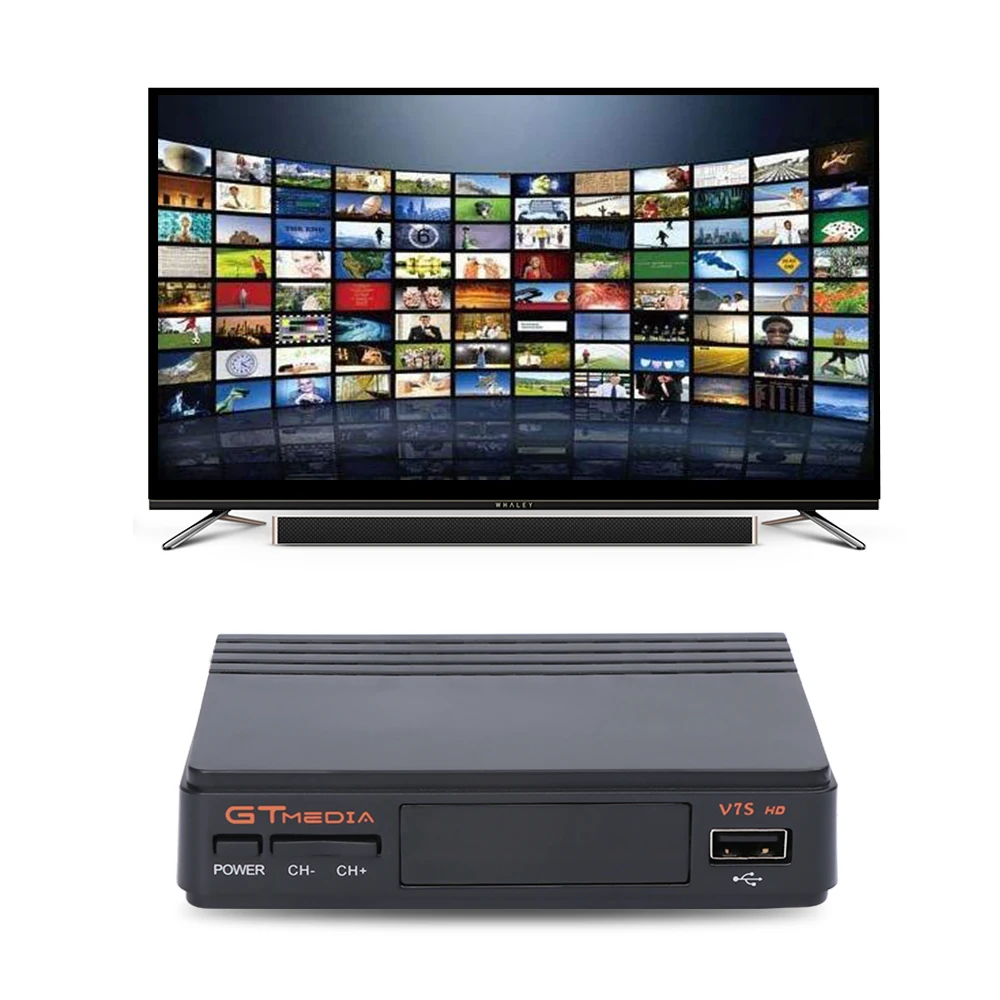 DVB-S2 Wirless ТВ Ресивер FTA Full HD 1080 P USB WI-FI поддерживает YouTube ключ powervu, biss резких перемен температуры видео рецепторов интеллектуальные комплект