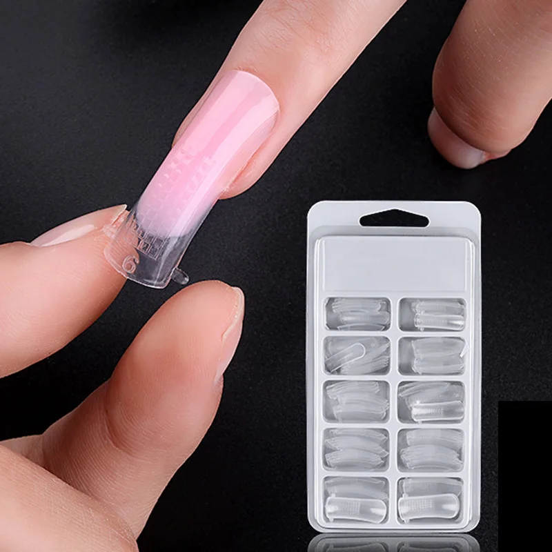 

1box Reusable Nail Extention Model Transparent Quick Lengthen Nail Mold for Manicure OR88