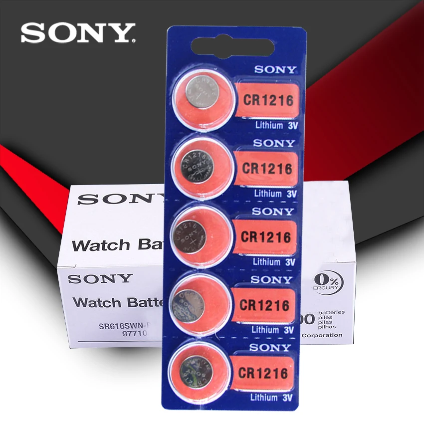 100 ПК sony 100% оригинальный 1216 CR1216 3 V литиевые батарейки в форме таблетки монета Батарея Сделано в Японии
