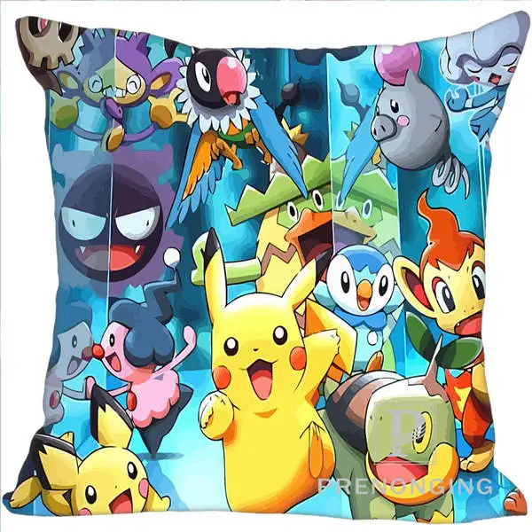 Pillowcase Наволочка на заказ Пикачу Покемон квадратная Подушка на молнии крышка Печать 40x40 см, 45x45 см(одна сторона)#180117-141 - Цвет: Pillowcase