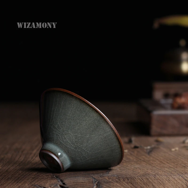Wizamony 2 шт. ручной работы лонгцюань, Селадон, для чая красоты чайный набор чайная чашка чайный горшок чайная чашка Железный корпус кракелюрная глазурь китайский фарфор