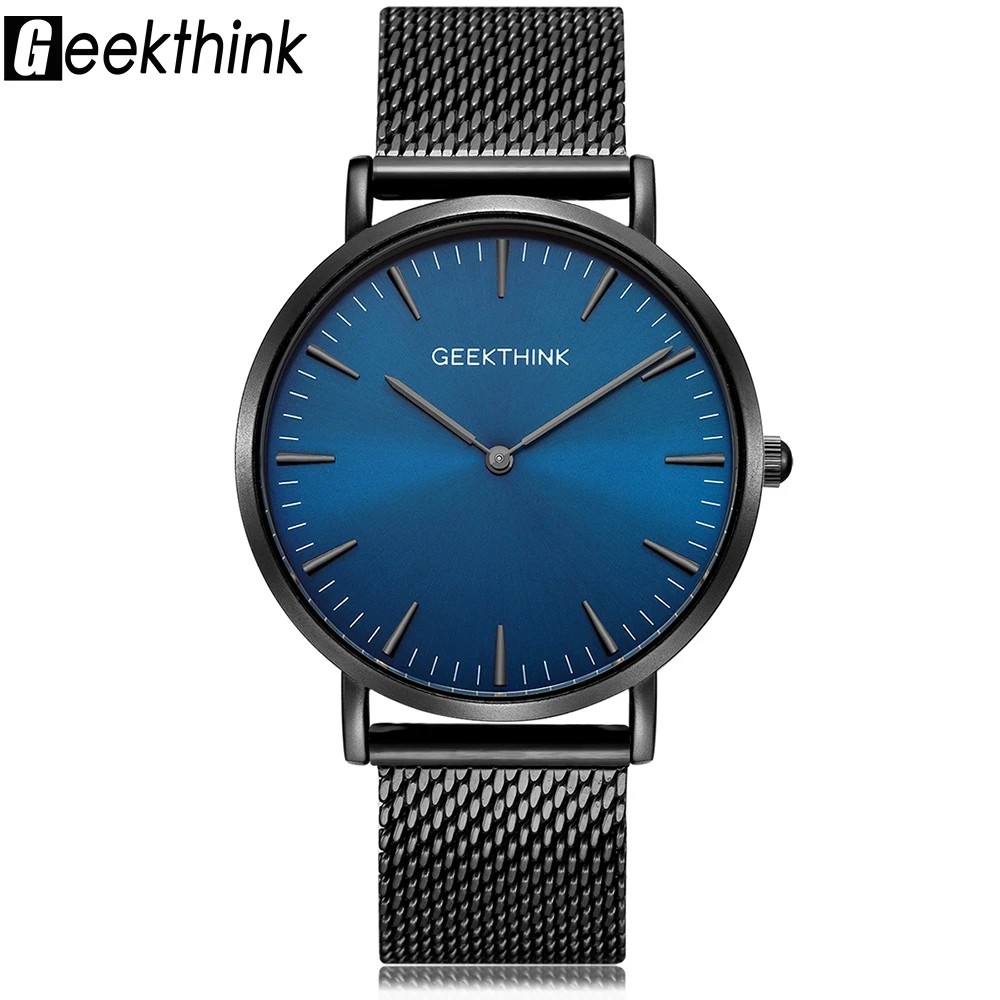 Geekthink Marque De Luxe Montres A Quartz Hommes Milimaliste Concepteur En Bois Visage Hommes Montre A Quartz Decontracte Style Simple Avec Boite Cadeau Aliexpress