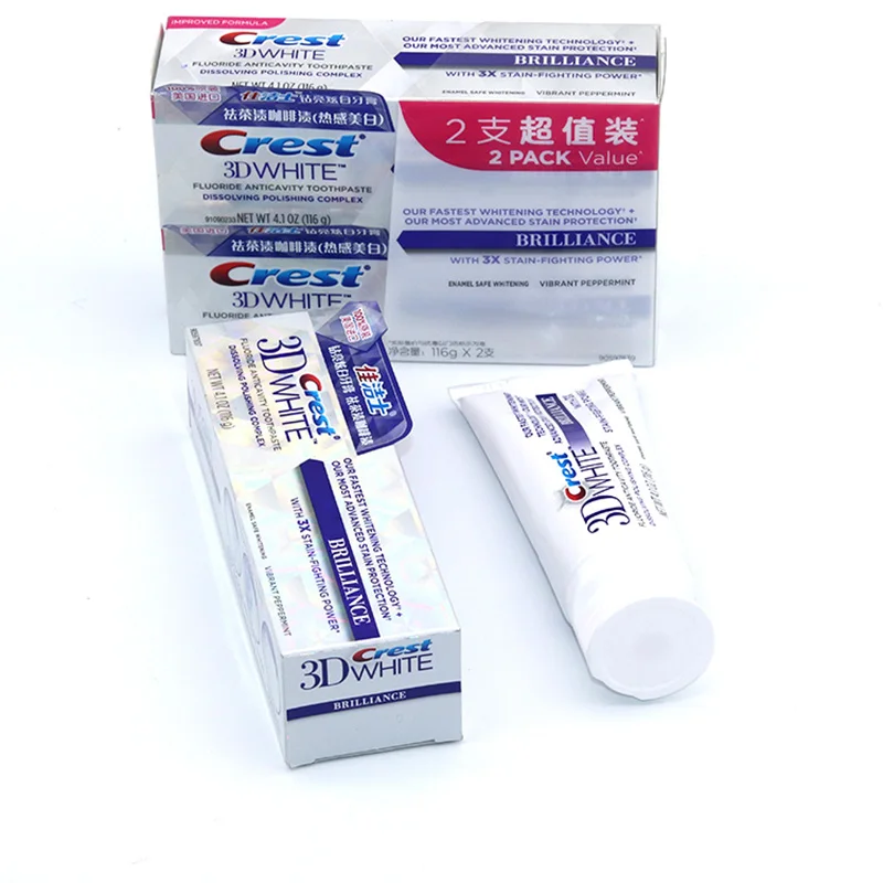 Гребень 3D белая зубная паста Brillance отбеливание зубов улучшенная Формула уход за зубами гигиена полости рта сжимающая гель зубная паста 116 г