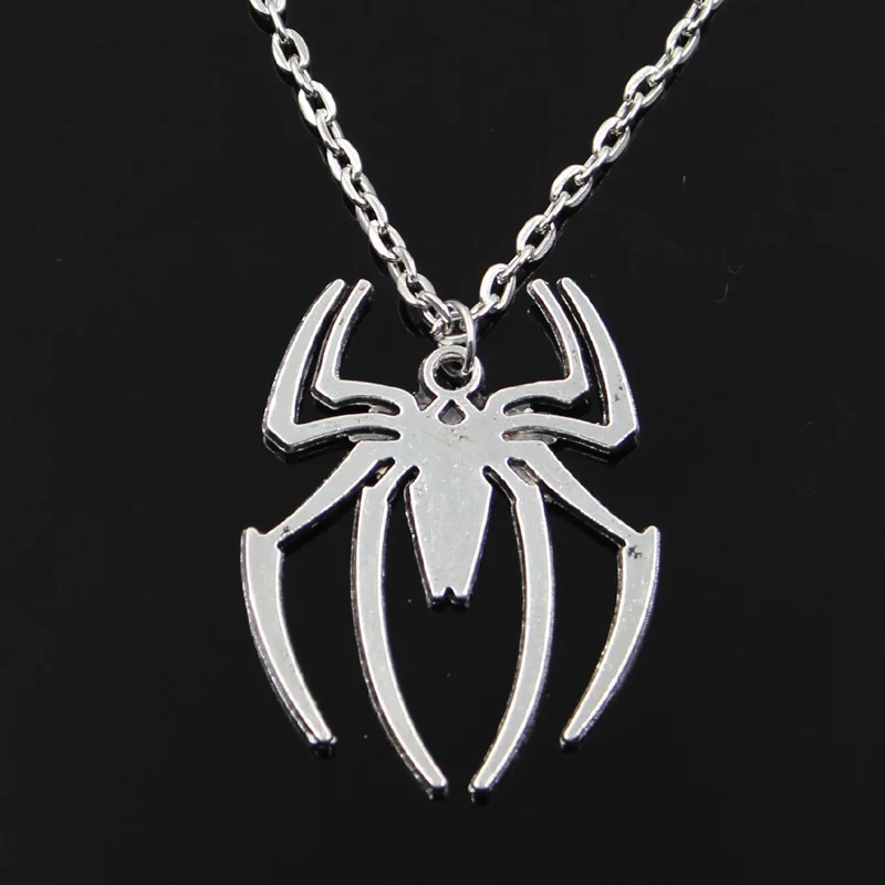 New Fashion Spider Halloween Pendants Round Cross Chain Short Long Mens Womens Silver Color Necklace Jewelry Gift - Necklace - AliExpress