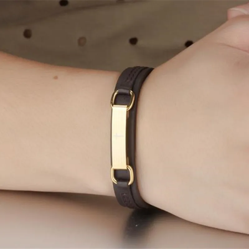 Mozo модные Для мужчин Повседневное Jewelry Натуральная Кожа PU веревку нательный крест Браслеты Винтаж мужской Напульсники Pulseira de couro mph962
