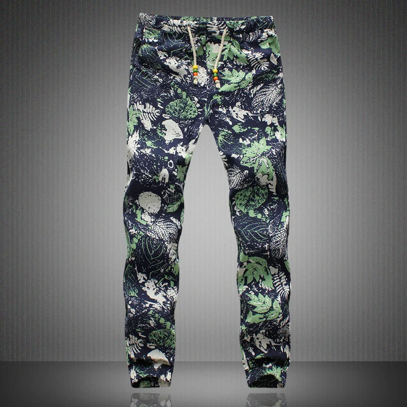 

Slack Trousers Harem Pants Casual Hippie Drawstring Linen Mens Exotic Pattern