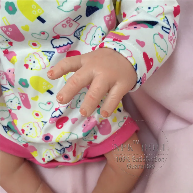 55 см NPK Bebe Reborn Девочка Кукла Изготовленная из мягкого 1/2 силикона и 1/2 хлопка тела с 2" Кукла Одежда и одеяло как Игрушки для девочек