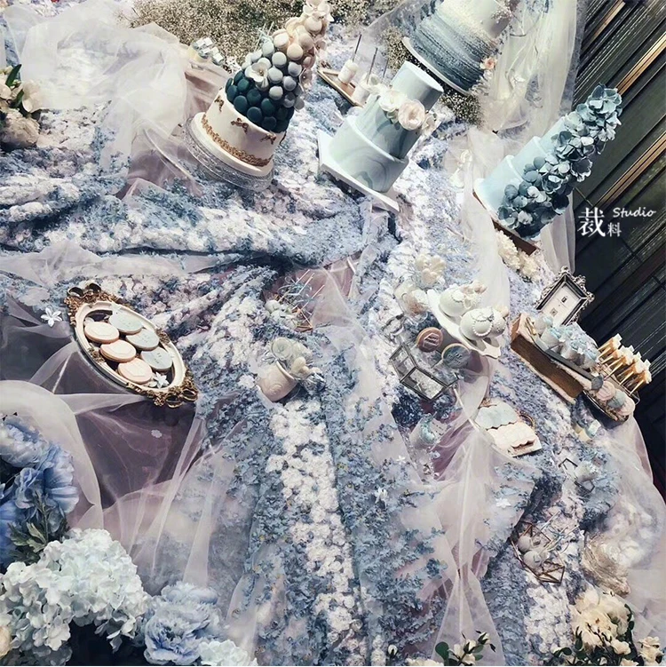 

Secret Garden Texture Organza Mesh Perspective Cloth designer fabric for patchwork bazin riche getzner tissus telas por metros