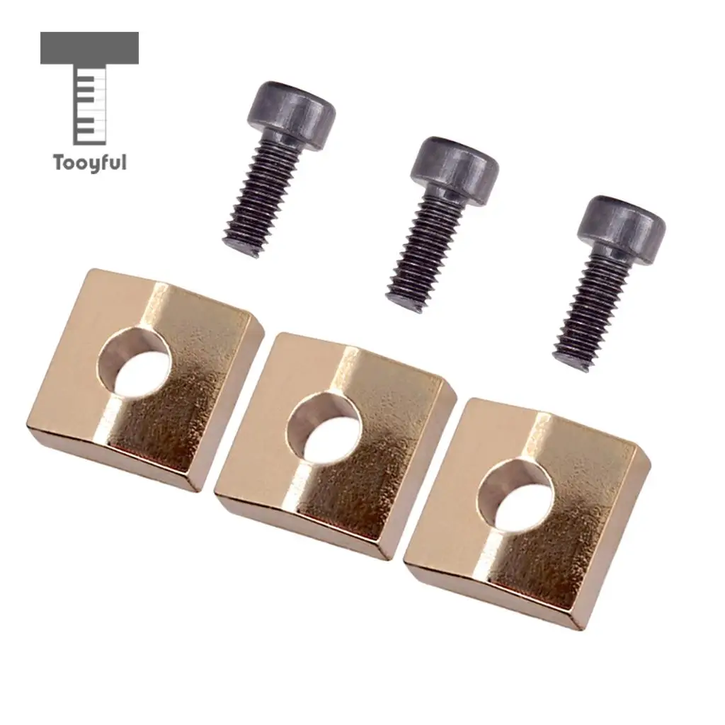 Tooyful 3pcs Guitar Locking Nut Clamp&Screws for Tremolo Bridge Parts