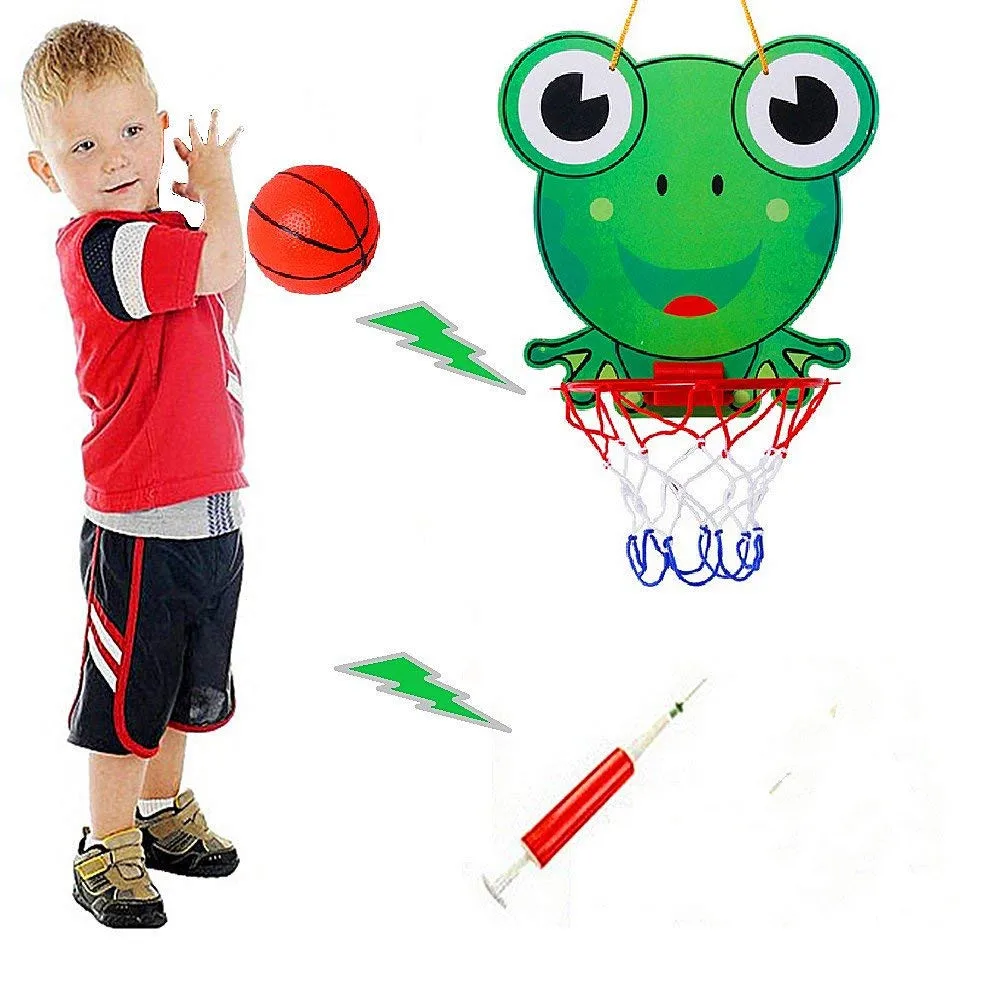 

Leap Frog Tiger Sports Set Toy for Kids Indoor Adjustable Hanging Basketball Netball Hoop Basketball Board Children Christmas
