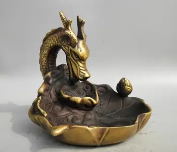 

Collection archaize brass dragon Backflow incense burner