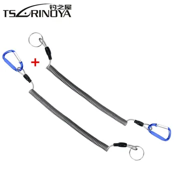 

TSURINOYA 2Pcs Fishing Lanyards Retention Rope String with Camping Carabiner Secure Lock Pesca Accessories Fishing Tools Peche