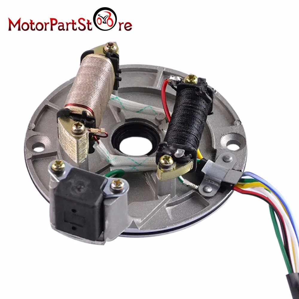 Статор Магнето Пластина зажигания 2 полюса катушки 5 провода для 50CC 70CC 90CC 110CC 125CC Taotao SunL Kazuma Biken Jonway TAOTAO JCL D10