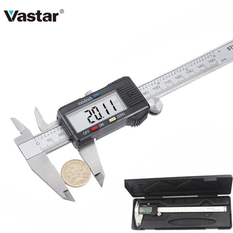 

Vastar 150mm Digital Caliper 6 inch Vernier Caliper Micrometer Guage Widescreen Electronic Accurately Aluminum Alloy
