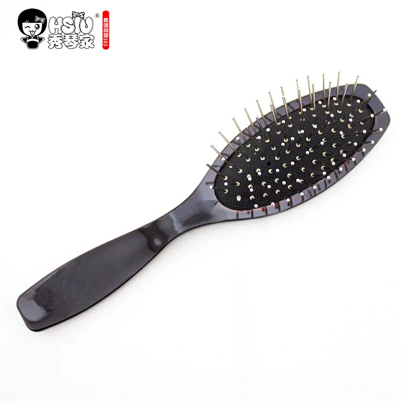 Steel comb HSIU профессиональная игла из нержавеющей стали зубья кисть для парика подушка безопасности плоская щетка для волос Расческа для приспособления для париков волос не вредит волосам - Цвет: Steel comb