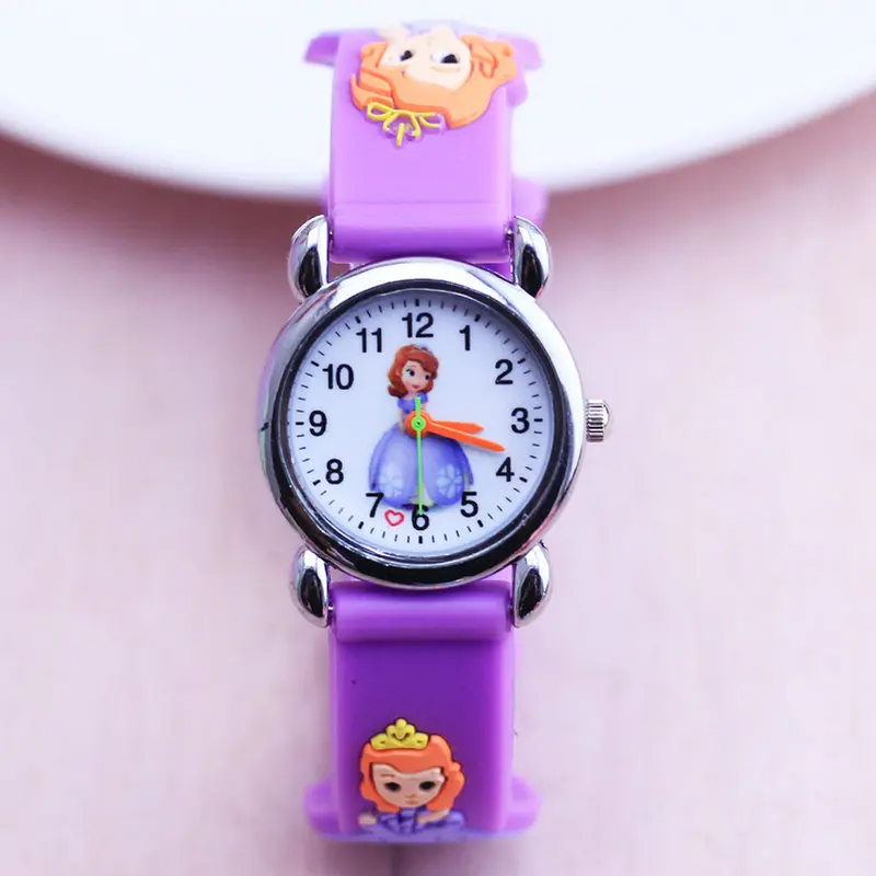 1 шт. милые детские наручные часы София для девочек силиконовые часы новое платье Аналоговые кварцевые наручные часы