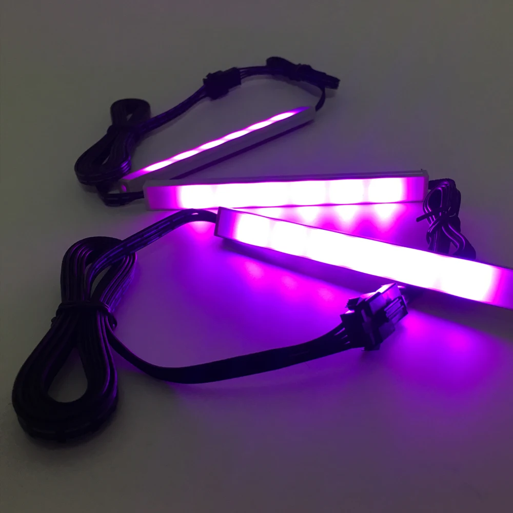 4 шт./лот 8 расцветок 6 цветная(RGB) Автоматическая внутренняя СВЕТОДИОДНАЯ подсветка Свет Автомобильная атмосферная лампа светодиодный комплект полосы света декоративные светильники Беспроводной дистанционного Управление
