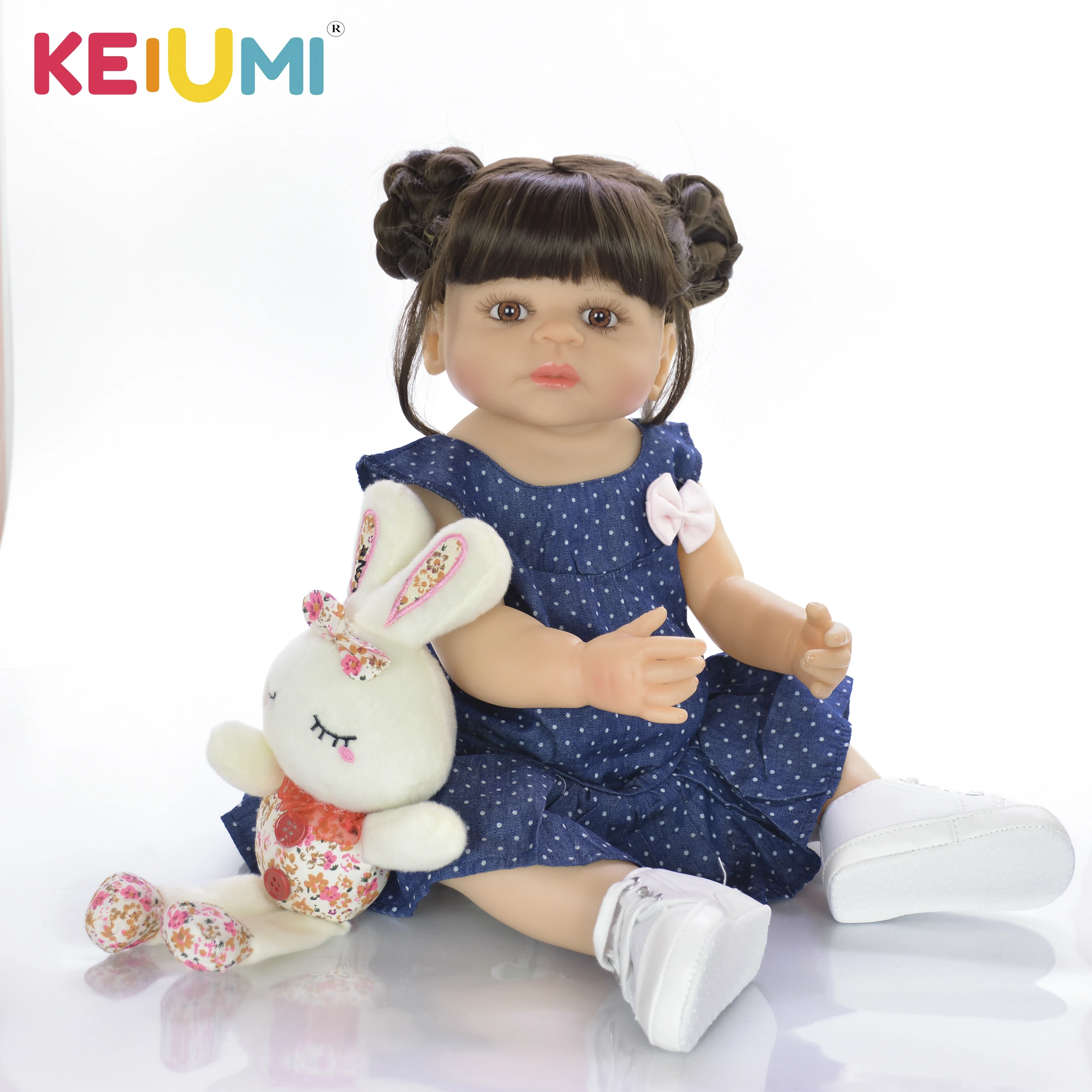 

22 Inch 55 cm Lovely Reborn Baby Girl Full Silicone Body Reborn Dolls Realistic like Kids Playmate Baby Toys Girl Birthday Gifts