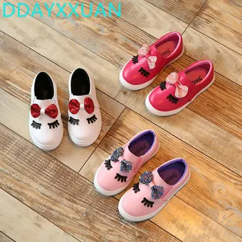 

Kids Girls Shoes With Bow 2018 New Fashion Glowing Sneakers Children Baby Casual Sport Shoes Waterproof Slip-Resistant Cute Shoe